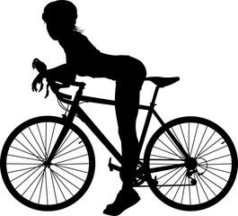 Fototapeta Bike and Bicyclist Silhouette obraz