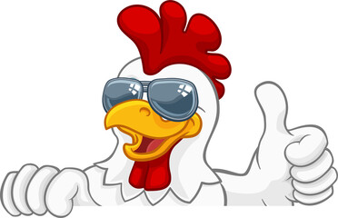 Chicken Rooster Cockerel Bird Sunglasses Cartoon © Christos Georghiou