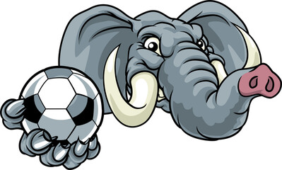 Elephant Soccer Football Ball Sports Mascot