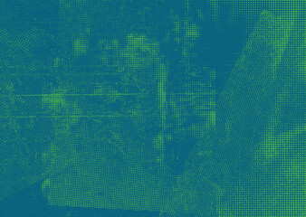 Aesthetic dotted design element. Duo tone poster . Modern art .Abstract composition . Half tone background. Halftone dots texture effect .Contemporary vector design