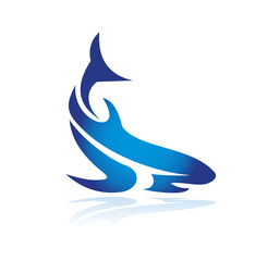 Blue Fish Logo Vector Icon
