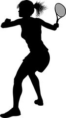 Tennis Silhouette Sport Player Woman