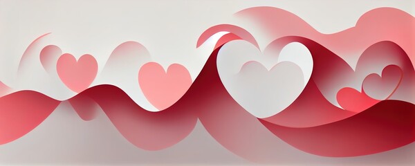 Valentines background with hearts and space for copy.
