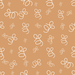 Hand drawn seamless pattern with doodle lines. Hand drawn lines abstract background