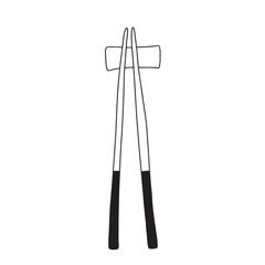 Doodle japanese chopsticks vector illustration. Hand drawn chopsticks sketch isolated