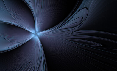 Fractal blue abstraction on black background