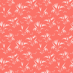 Vector Seamless Pattern Plant Green Natural Botany