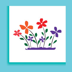 Beautiful and bright spring colorful Pastel flowers, leaves, and twigs. Pattern