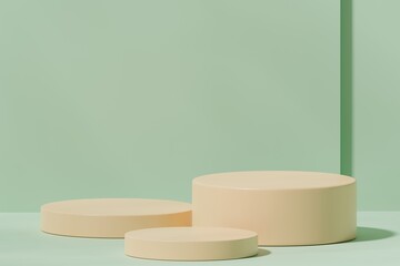 Scene with a podium for product presentation, 3d rendering