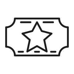 Theatre ticket icon. Cinema ticket outline vector