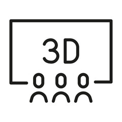 People sitting in movie cinema. 3D icon