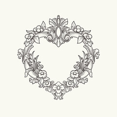 Vintage heraldry frame with flora ornament
