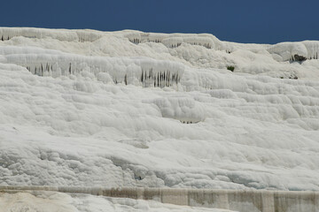 Travertine Terraces at Pamukkale in Denizli, Turkiye