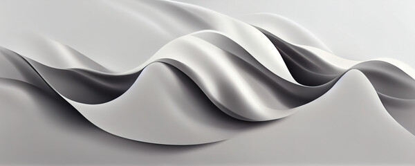 Abstract white and light gray wave modern luxury texture with Generative AI