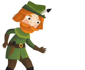 cartoon scene with king or prince archer illustration for children