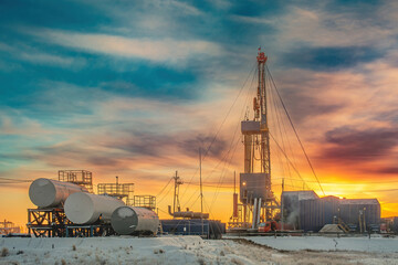 Equipment and infrastructure of the drilling rig for drilling oil and gas wells in the field of the...
