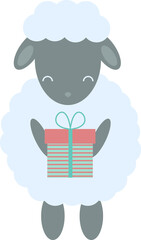 Sheep holding a gift