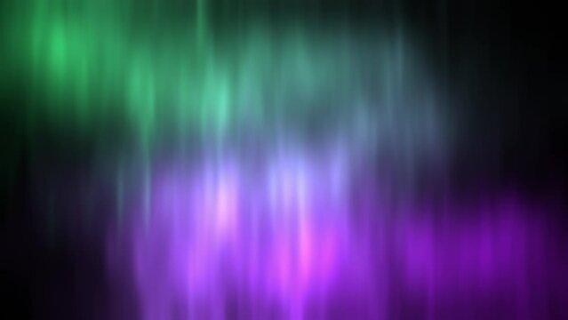 Green and purple motion aurora animation background. Computer 2D render graphic