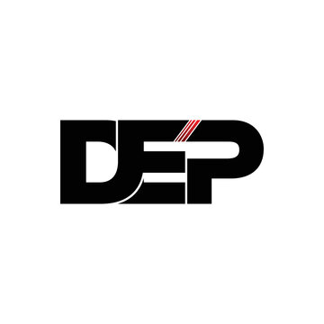 DEP letter monogram logo design vector
