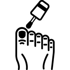 Foot nail painting Vector Icon

