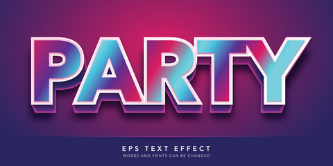 party editable text effect