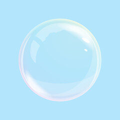 One soap bubble with transparent and opacity mask, quality illustration