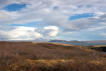 Obraz premium Country and lake Thingvallavatn, Iceland