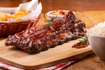 culinária, prato, fritar, prato, almoço, culinária, biscoito de aveia, galinha, epicure, carne de porco, assadas, delicioso, carne, quente, cozinhar, branco, close up, fritar, gostoso