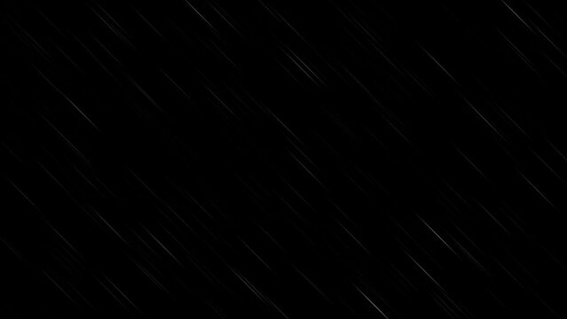 Fast raining effect animation in dark background. 2D graphic vfx rendering