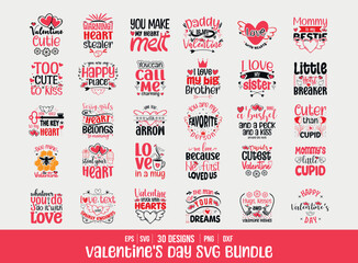 Valentine's day typography t-shirt design. Valentine SVG design bundle