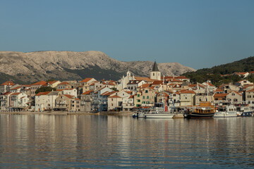 Fototapeta na wymiar view of the town of baska in KRK island, croatia
