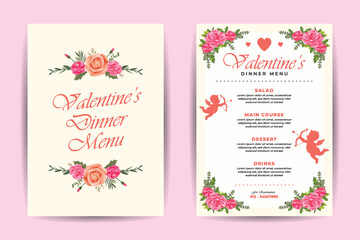Valentines Dinner Menu Template Design