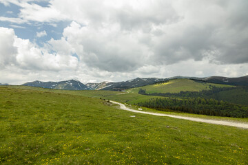 Fototapeta na wymiar landscape with mountains and sky in romania