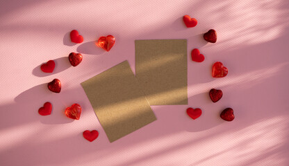 Valentine's day background with love and heart shapes.