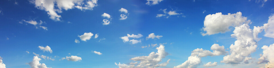 Naklejka na ściany i meble panorama blue sky white cloud shape nature banner background