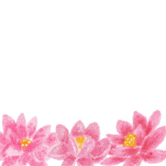 Lotus frame water lily crayon illustration