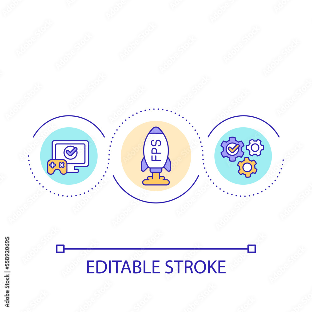 Poster high quality streaming service loop concept icon. playing video games. digital entertainment abstrac