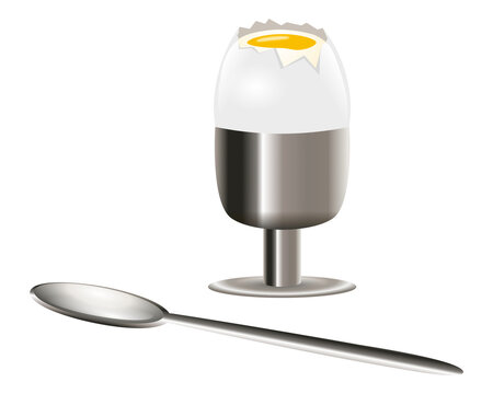 Eierbecher mit Löffel Frühstücksei