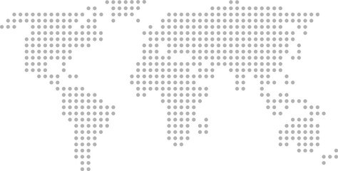 灰色のドット柄の世界地図（ヨーロッパ・アフリカ中心）