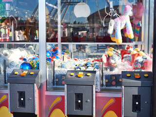 Claw toy cranes at fair