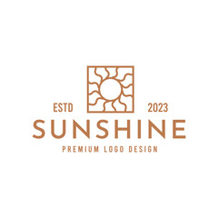 Fototapeta premium Sun logo design vector template Icon symbol Illustration 