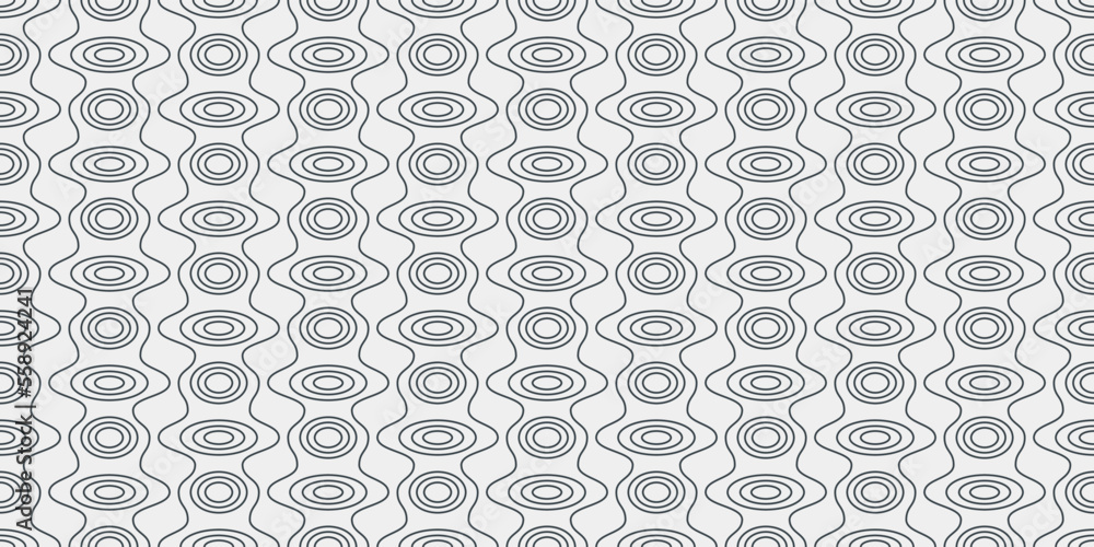 Poster triple circles and wavy vertical lines. for prints and seamless surfaces of textiles, packaging, wal