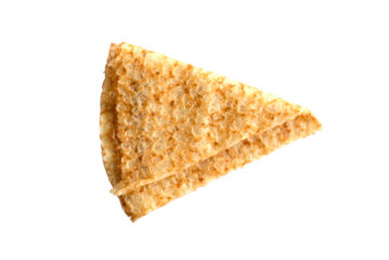 Close up photo on a  triangle folded crepe (french pancake) isolated on transparent background, Chandeleur or Candlemas traditional February holiday, png file
