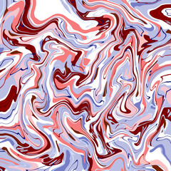 Fototapeta premium White, pink, blue, purple and dark red wavy stripes Abstract layered swirl marble pattern