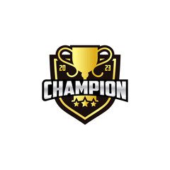 Trophy vector logo icon.champions trophy logo icon for winner award logo template 