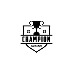Trophy vector logo icon.champions trophy logo icon for winner award logo template 