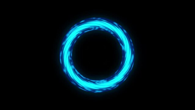 Abstract Rotate plasma Ring motion graphic element. perfect for background or logo placement. Particle flowing with motion creating a plasma, portal effect 3D render. 4K