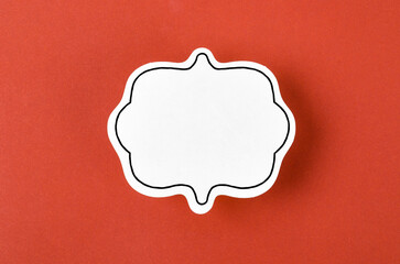 The Speech bubble with copy space communication talking speaking concepts on red background.