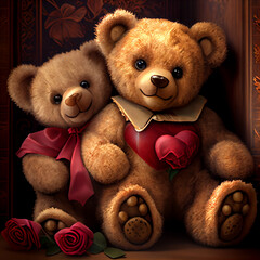 Teddy bears for valentines day ai art