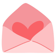 heart in the envelope. love letter icon